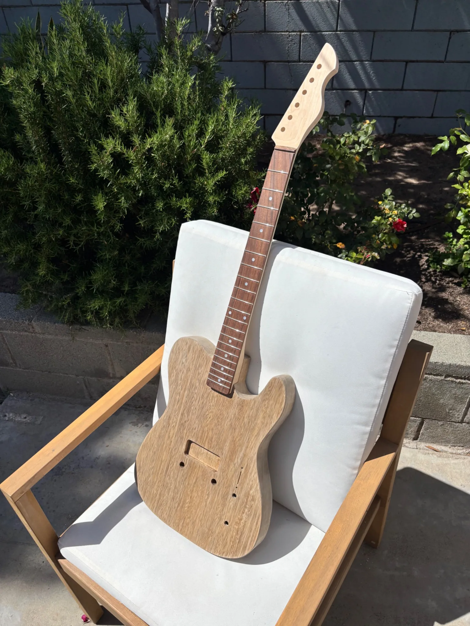 Plume Korina P-90 Esquire in progress.